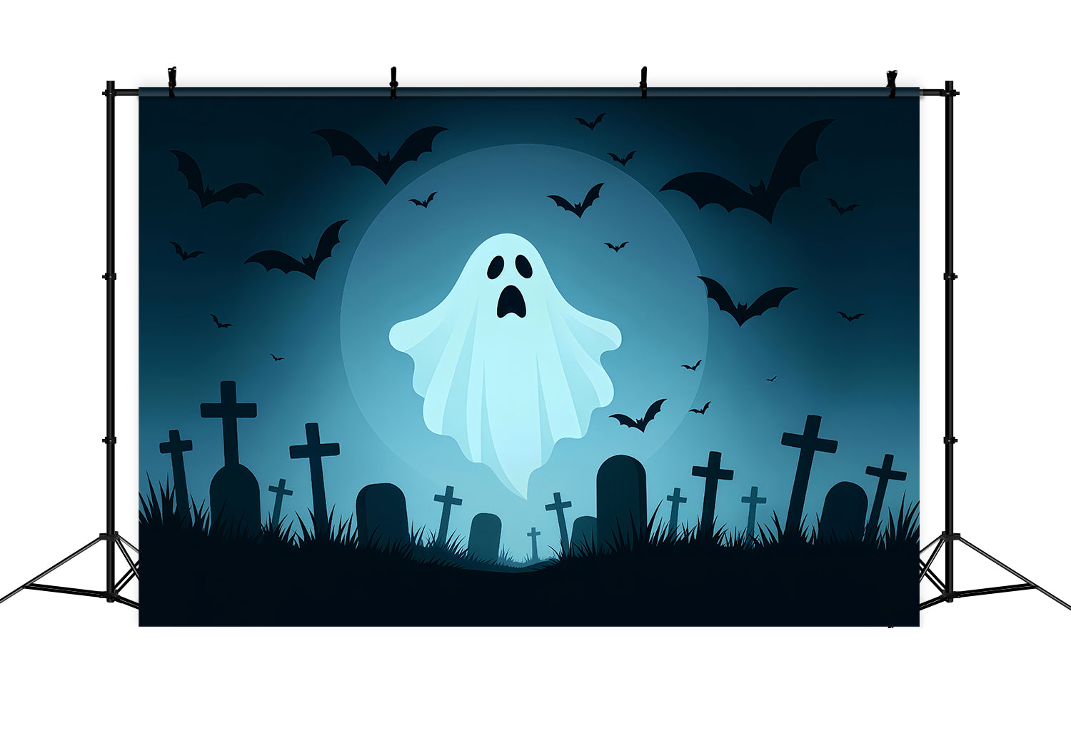 Friedhof-Hintergrund Fliegender Geist Mond Friedhof Halloween-Hintergr¨¹nde f¨¹r Fotos TWW510-16