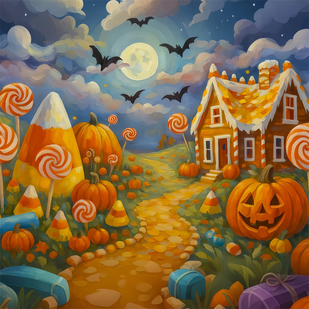Halloween-Farbhintergrund S¨¹?igkeitenland K¨¹rbisweg Halloween-Hintergr¨¹nde f¨¹r Fotos TWW510-26