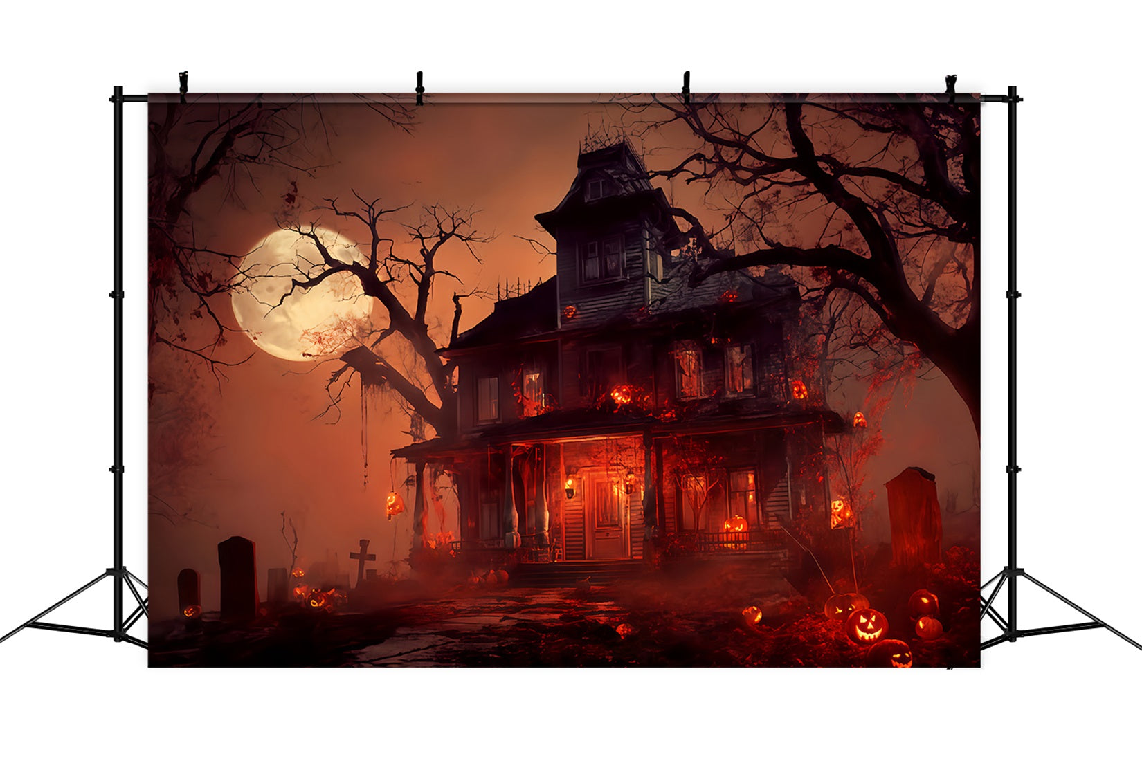 Haunted Mansion Hintergrund Haunted Mansion Blutmond Gruselige Halloween-Hintergr¨¹nde TWW510-30