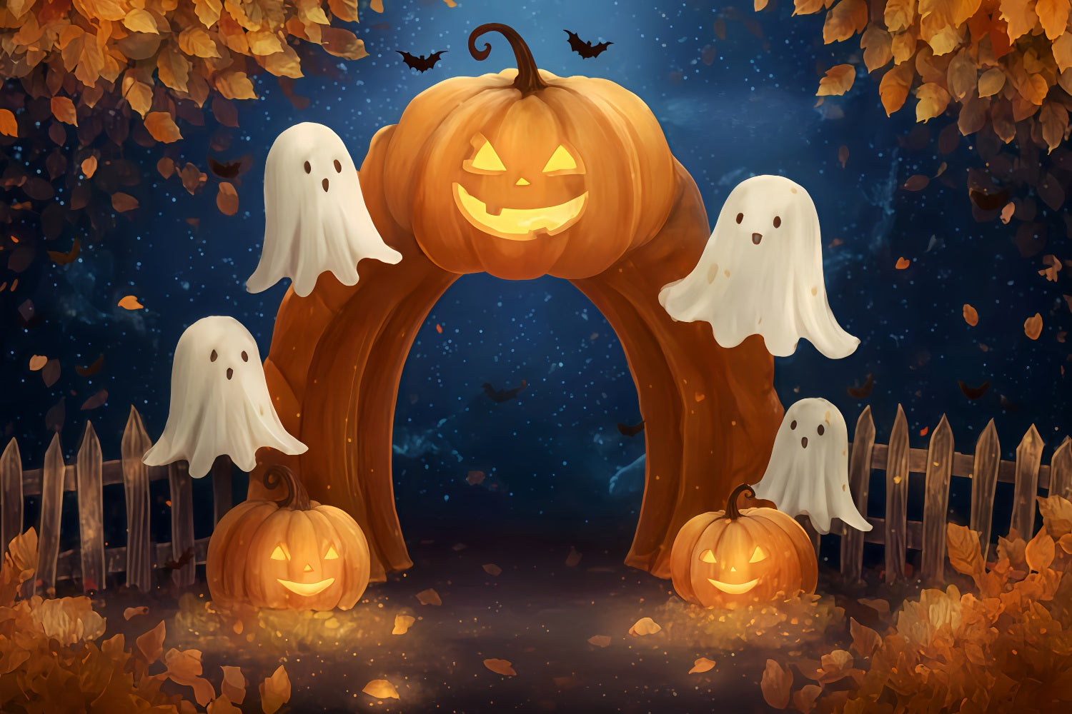 Halloween-Geisterkulisse K¨¹rbisbogen Geisterpfad Halloween-Kulissen TWW510-42