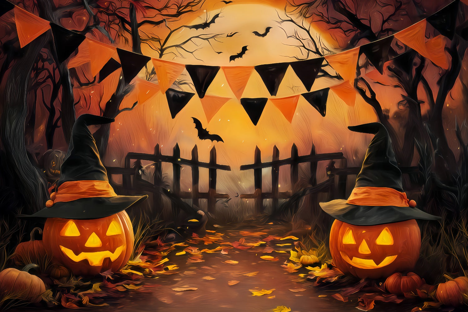 Halloween-Farbkulisse Hexenhut K¨¹rbis-Tor Halloween-Fotokulisse TWW510-43