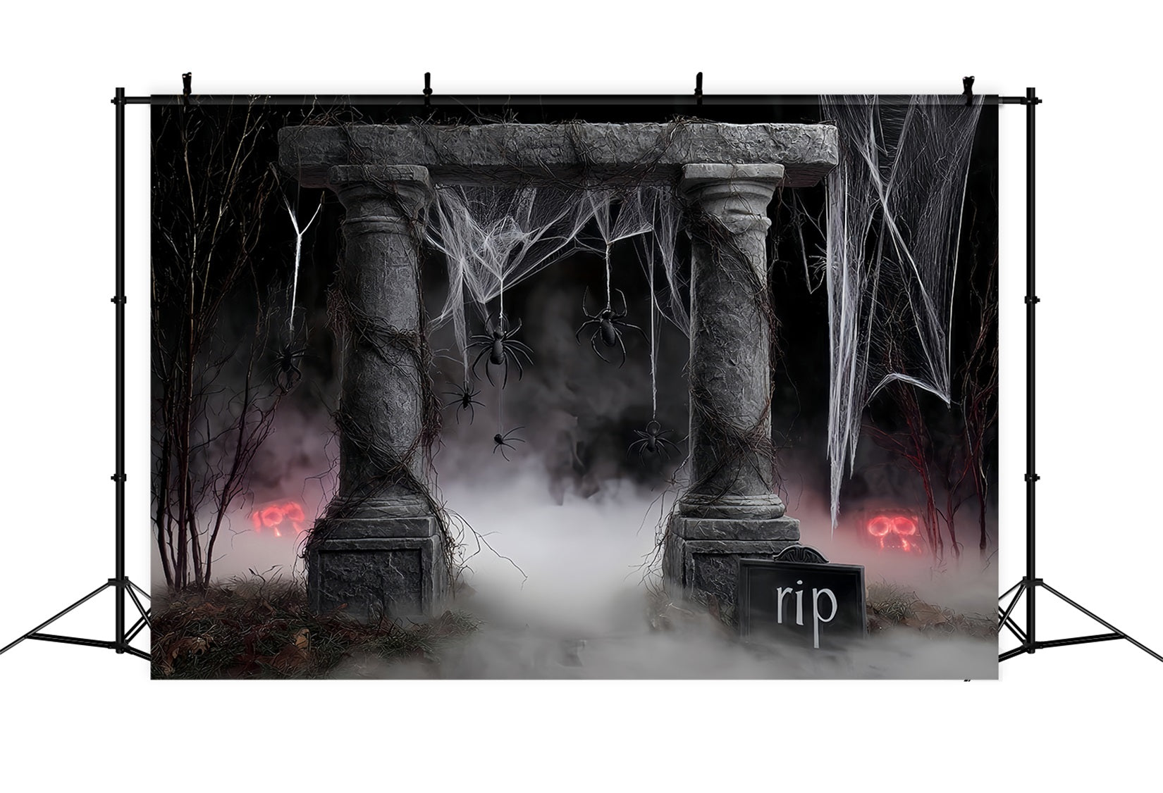 Halloween-Spinnenkulisse Spinnennetz Grab-S?ulen Halloween-Kulissen-Ideen TWW510-45