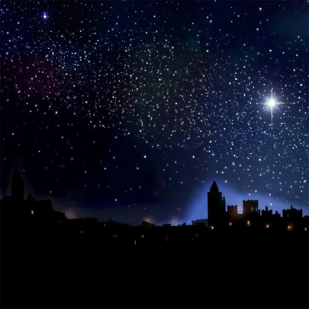 Krippen-Hintergrund Sternenklares Bethlehem Heilige Nacht Weihnachtsfoto-Hintergr¨¹nde TWW510-53
