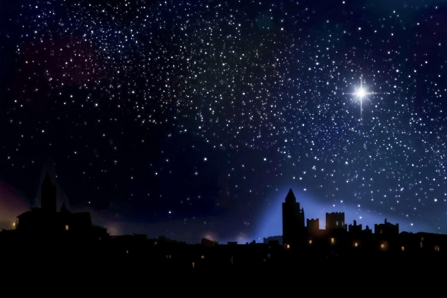 Krippen-Hintergrund Sternenklares Bethlehem Heilige Nacht Weihnachtsfoto-Hintergr¨¹nde TWW510-53