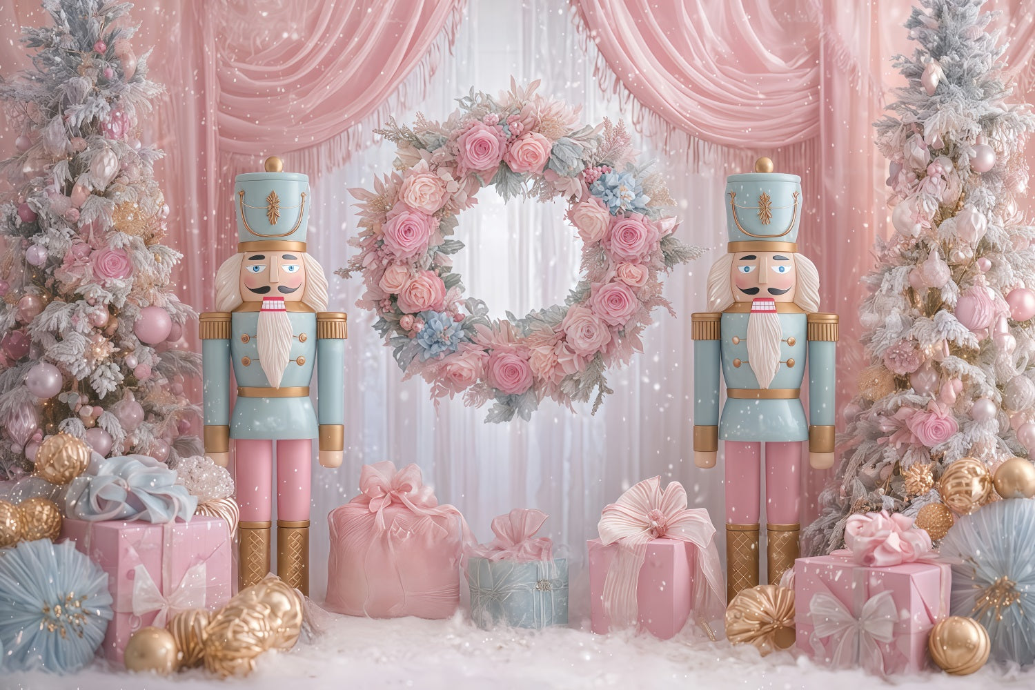 Hintergr¨¹nde ?Nussknacker¡° Rosa Nussknacker Geschenk Wunderland Weihnachtshintergr¨¹nde TWW510-65