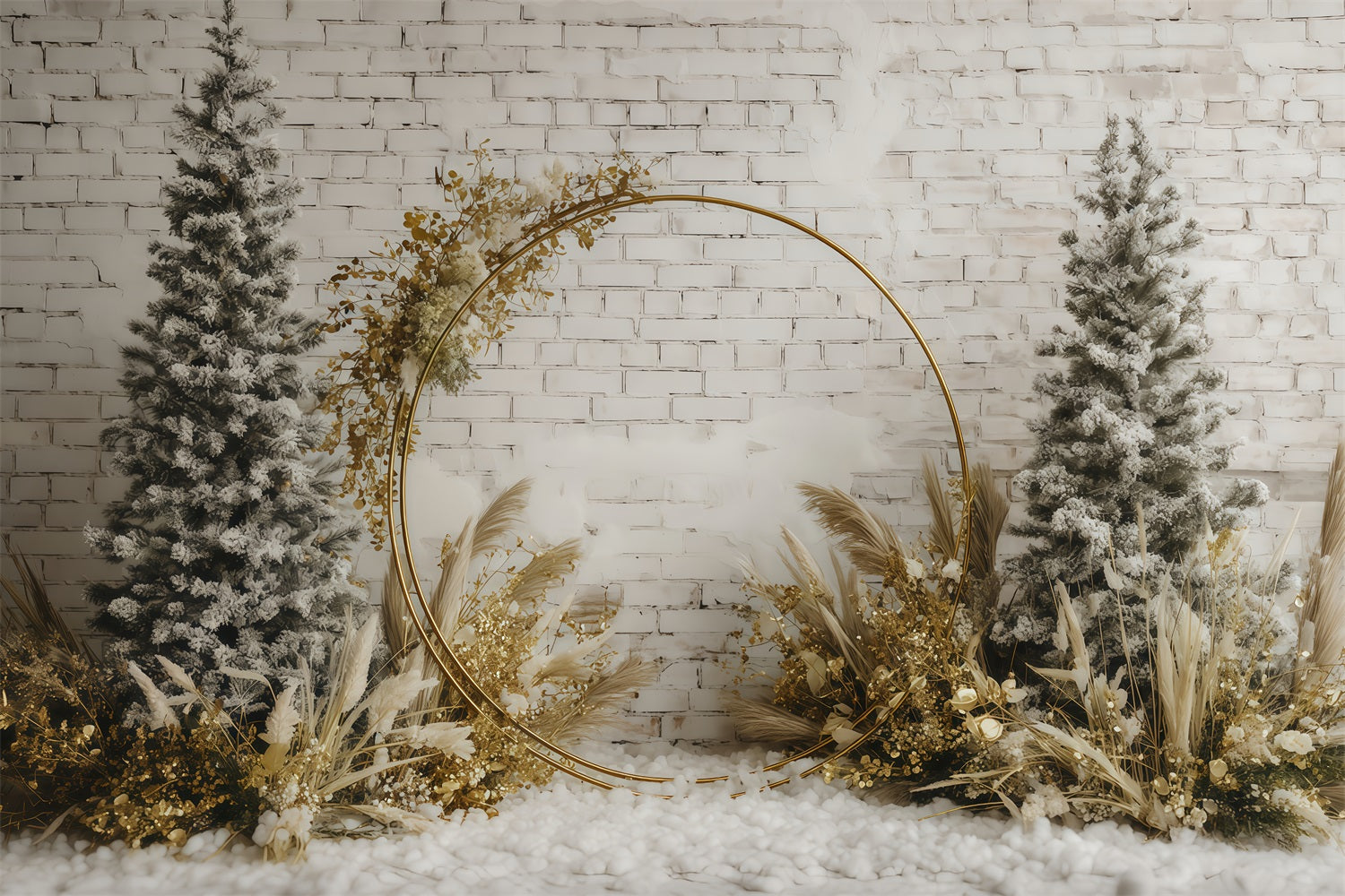 Weihnachtswand-Hintergrund Goldener rustikaler Winterbogen Weihnachtshintergr¨¹nde im Angebot TWW510-76