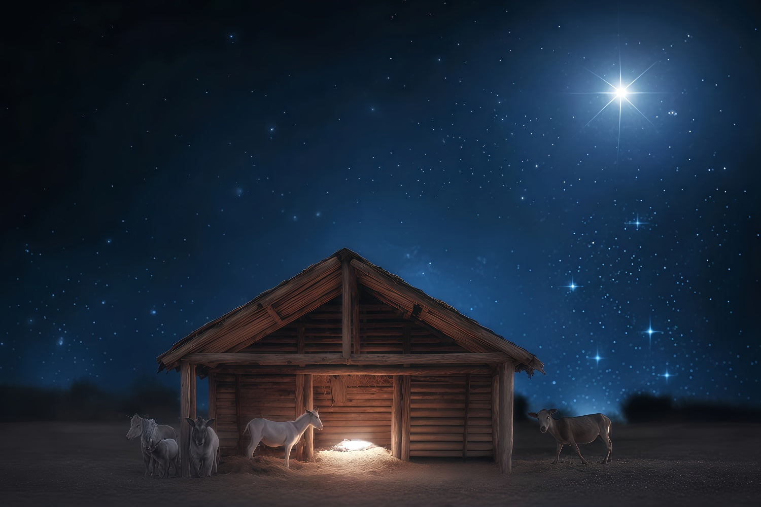 Krippen-Hintergrund Stille Nacht Krippe Leuchten Weihnachtshintergrund-Ideen TWW510-77