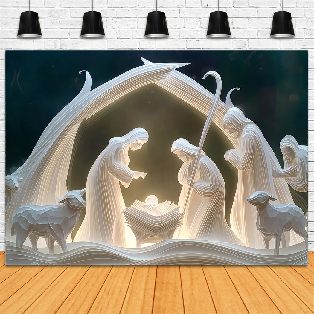 Krippen-Hintergrund Papierskulptur Heilige Geburt Weihnachtshintergrund TWW510-86