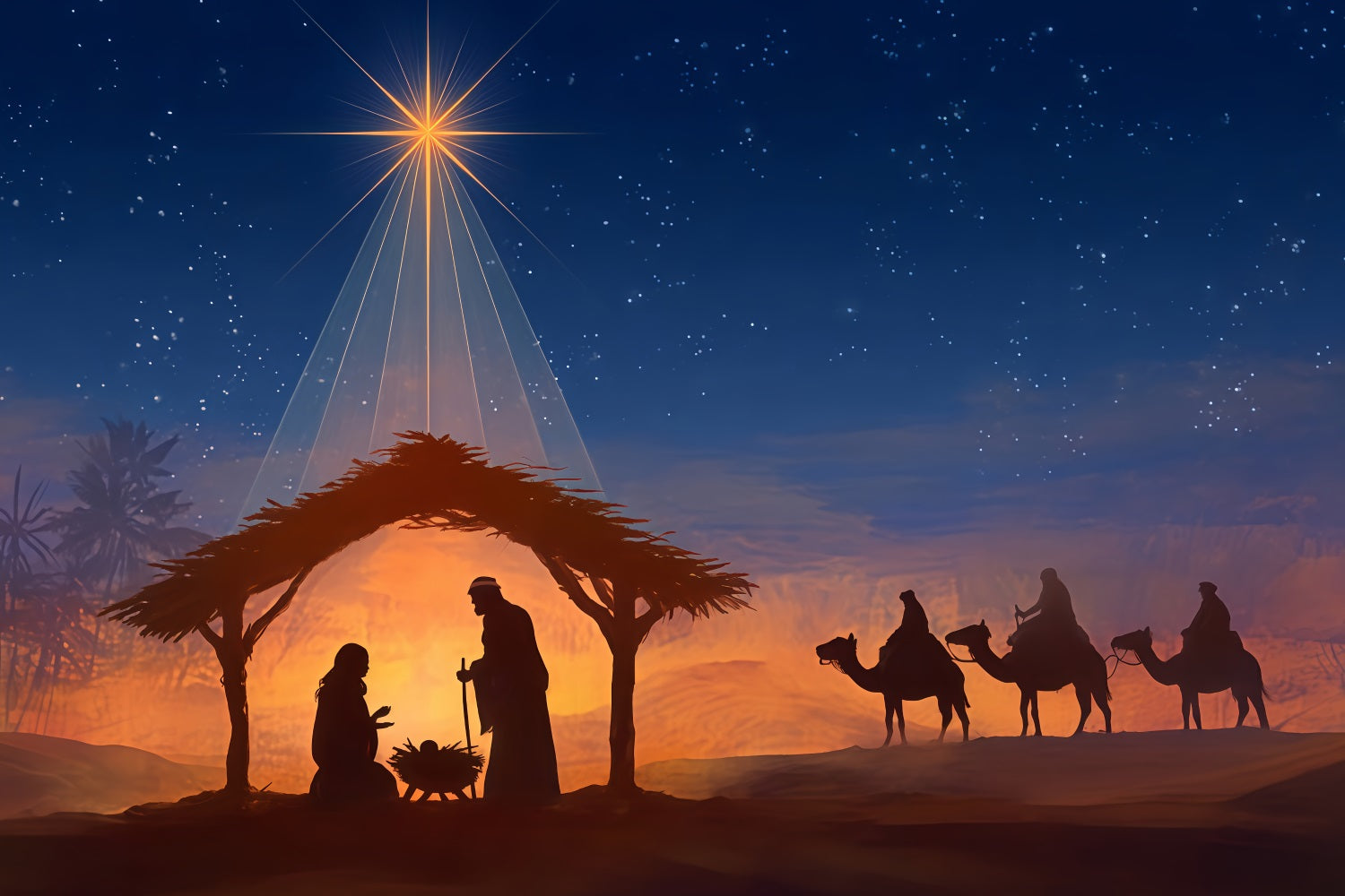 Krippen-Hintergrund Bethlehem-Stern Nachtreise Weihnachts-Hintergrund TWW510-88