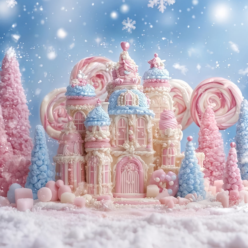 Lebkuchen-Hintergrund Candyland Pastellfarbenes Schloss Weihnachtshintergr¨¹nde TWW510-95