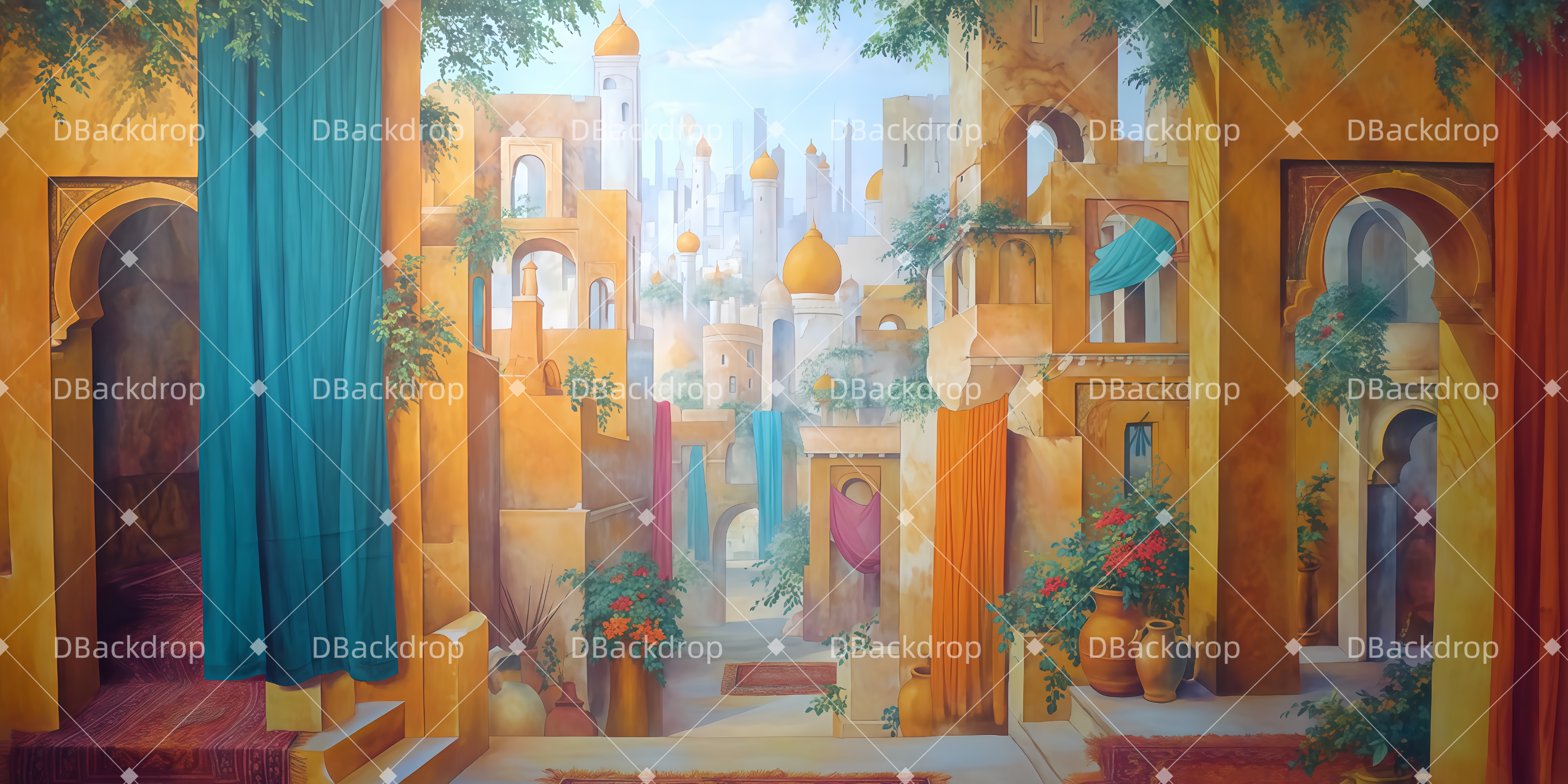 Theater Bühne Vorhang Pharaos Hof TheaterVorhänge TWW510-T5