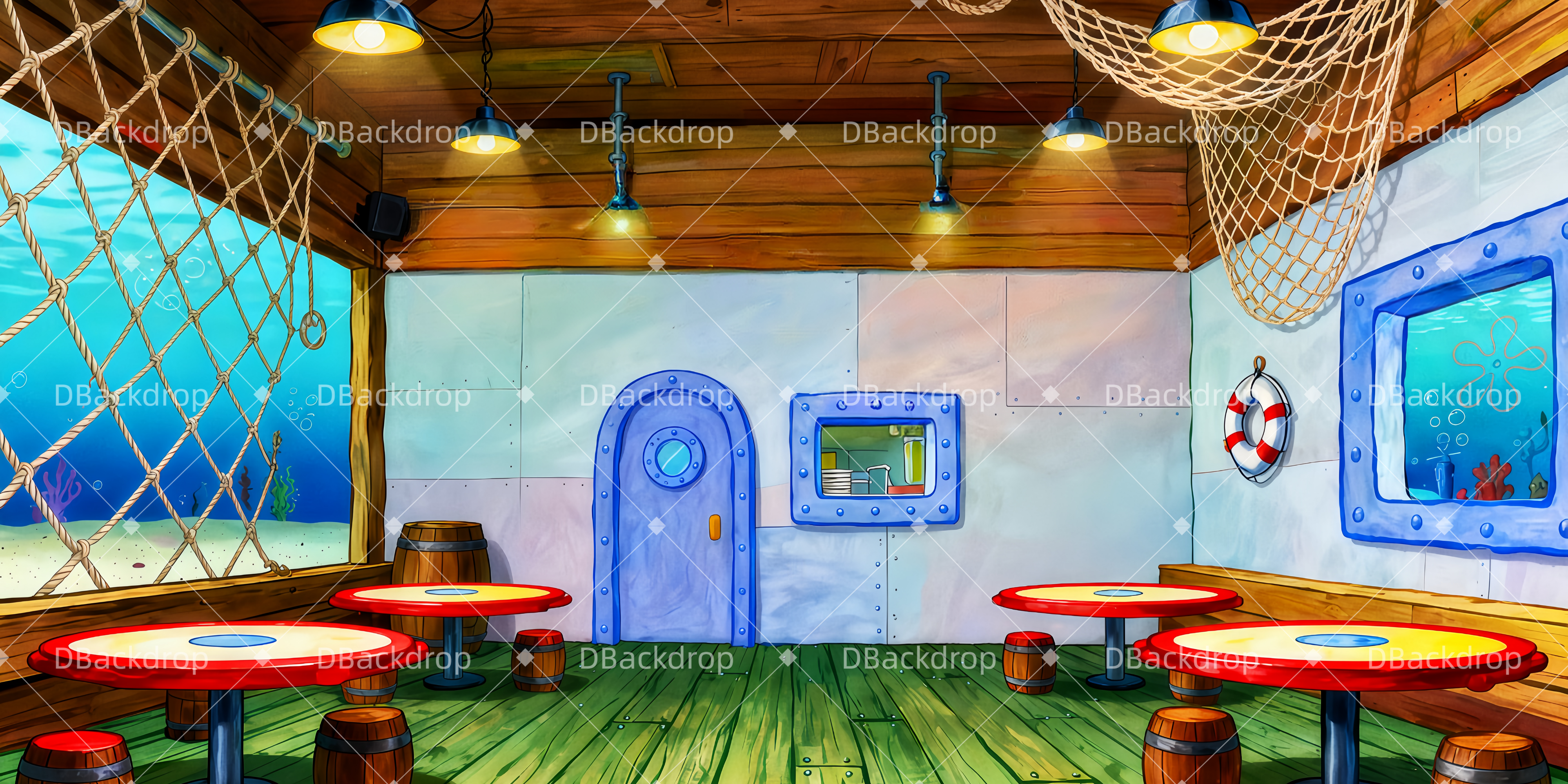 Bühne Theatervorhang Die Krusty Krab Theaterwand TWW511-T127