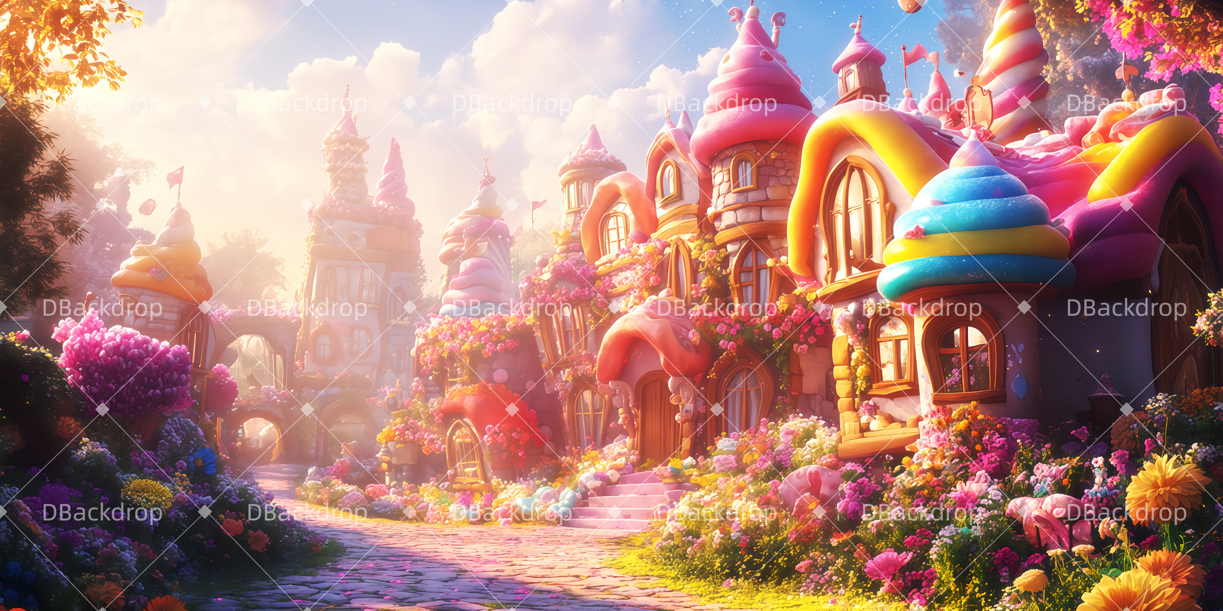 Theater Backdrops Munchkinland Backdrop Theater TWW511-T134