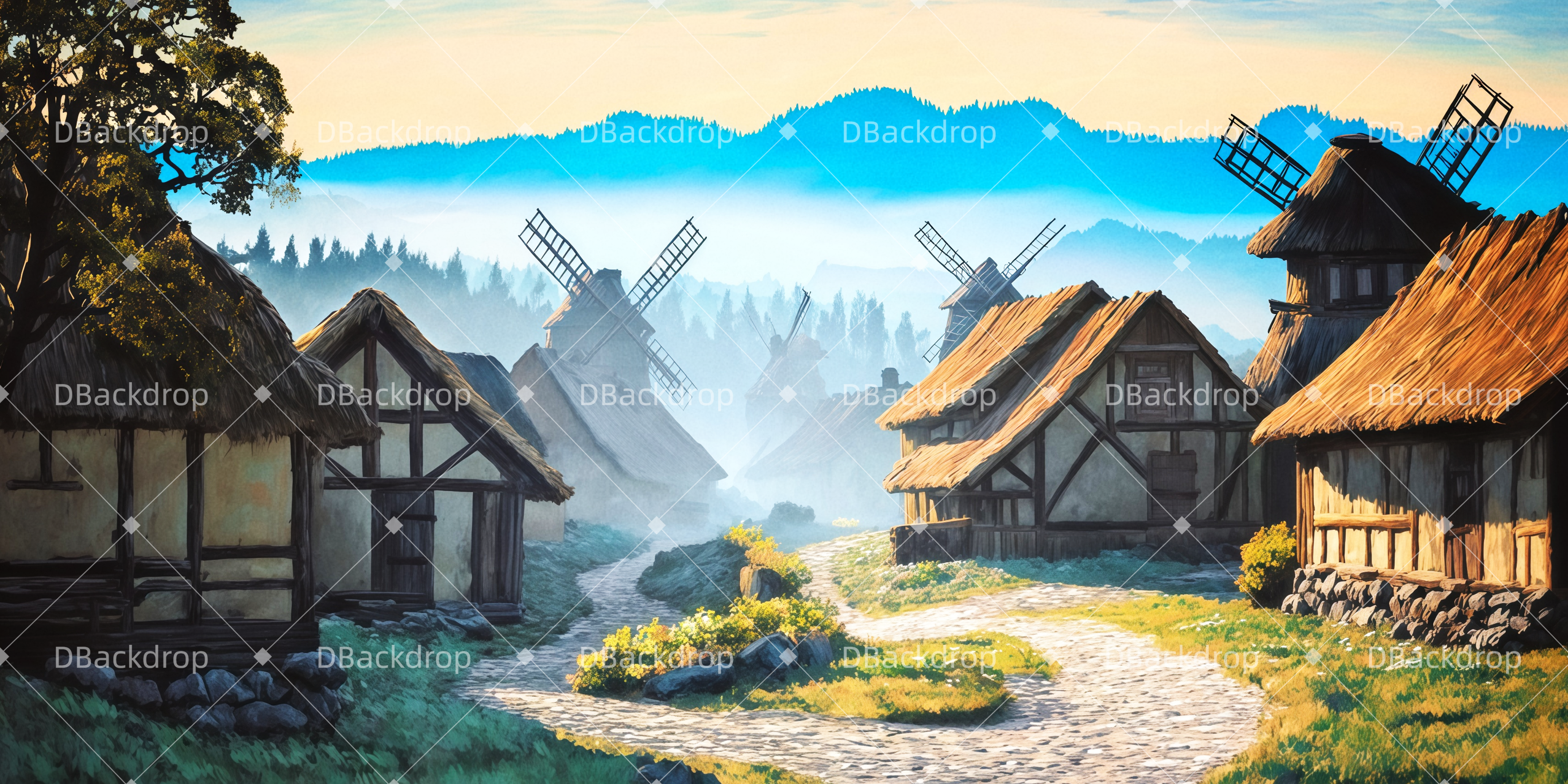 Theater Backdrops Das Dorf Anatevka Backdrops Theater TWW511-T66