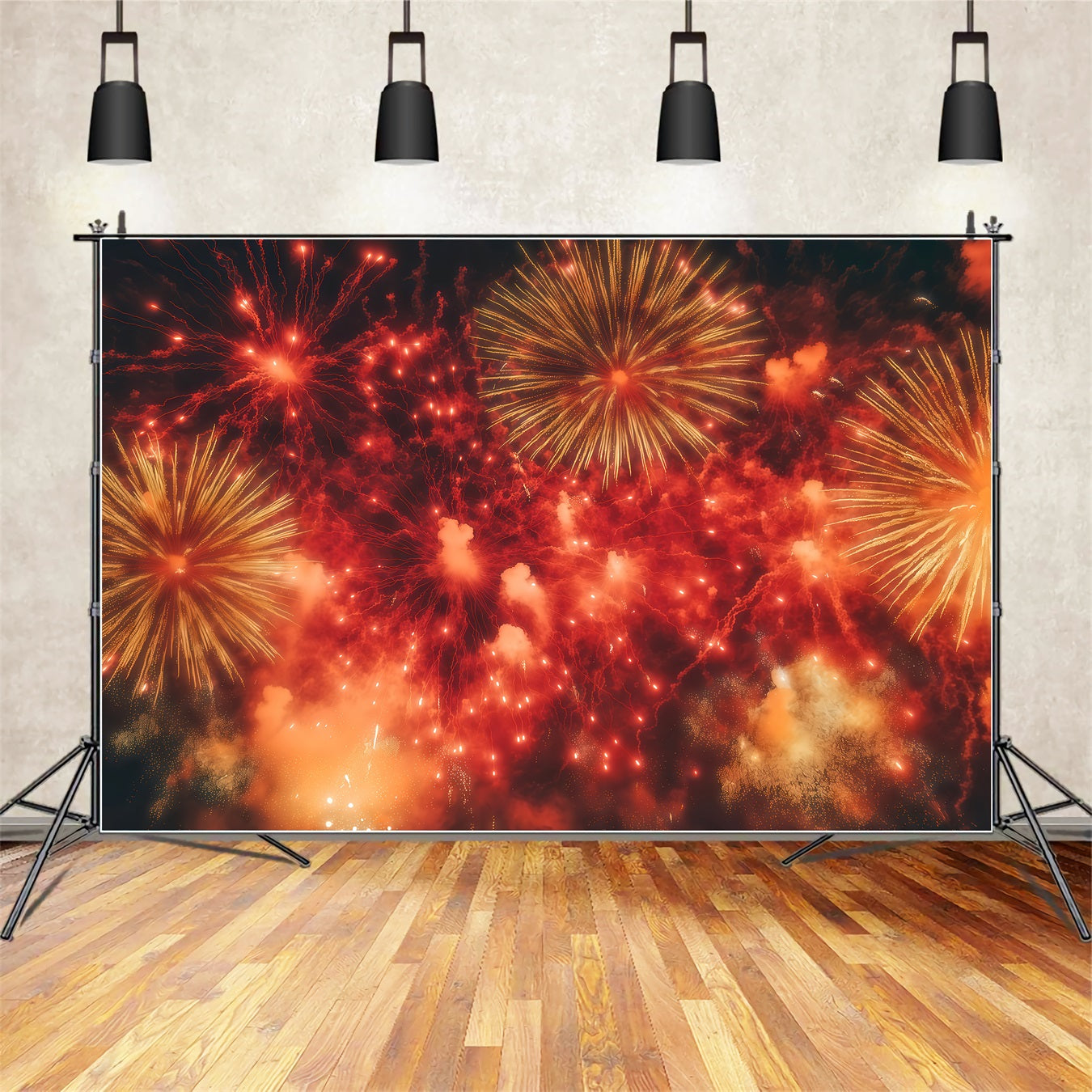 Neujahrshintergrund Purpurroter Feuerwerkshimmel Silvester-Hintergrund TWW512-11