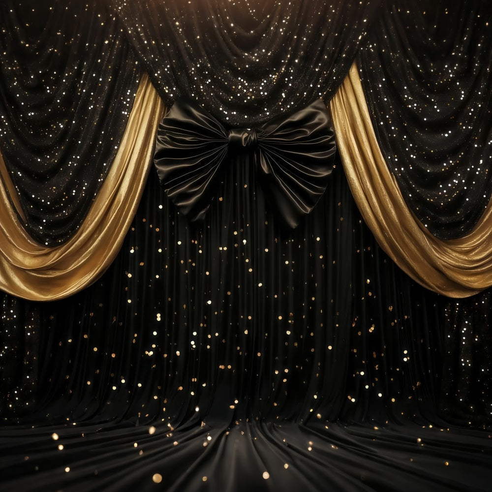 Neujahrsfotohintergrund Luxuriös drapierter schimmernder Bokeh-Hintergrund mit Goldglitter TWW512-19
