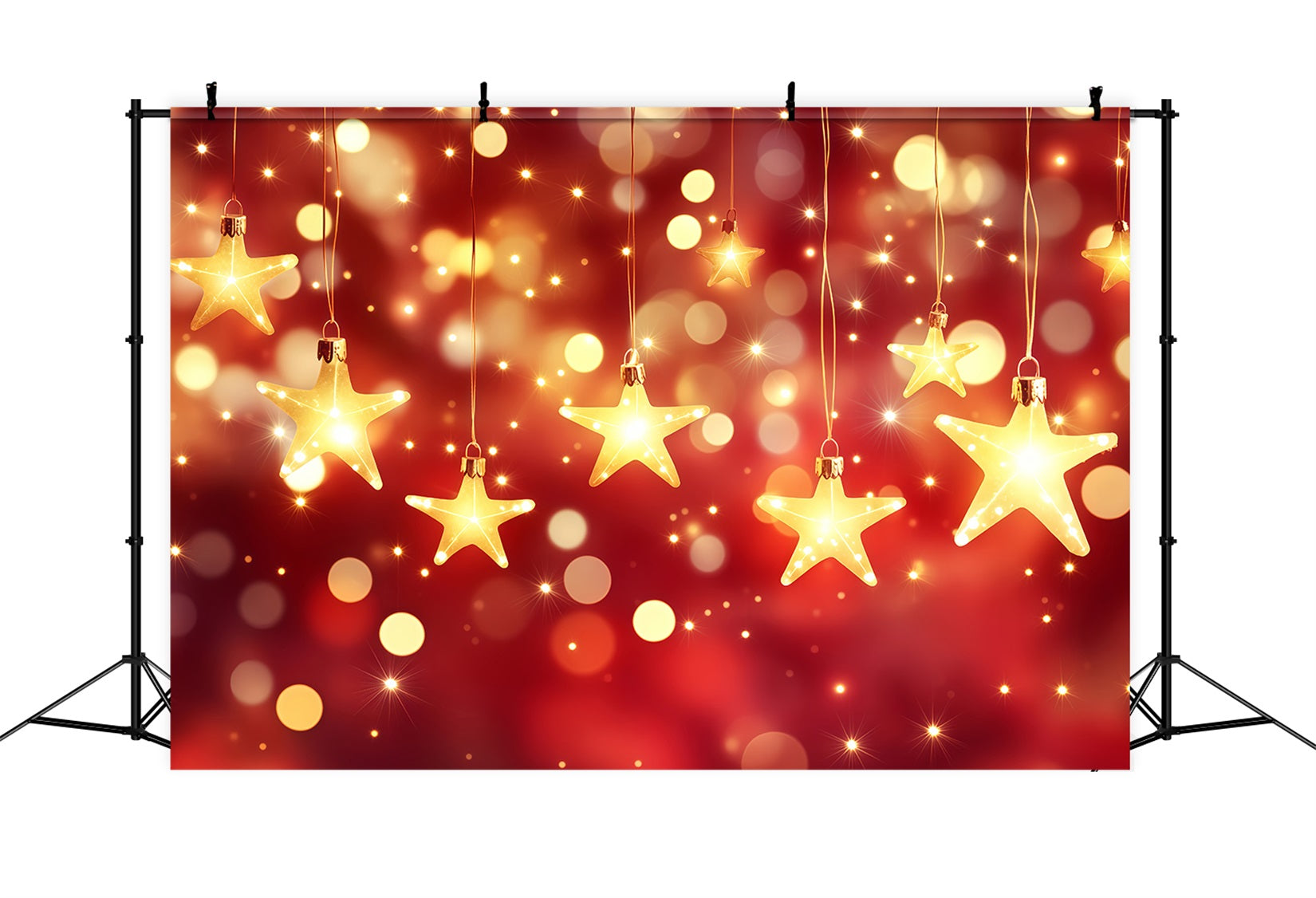 Neujahrs-Hintergründe Hängende Sternlichter Bokeh Goldglitter-Hintergrund TWW512-26