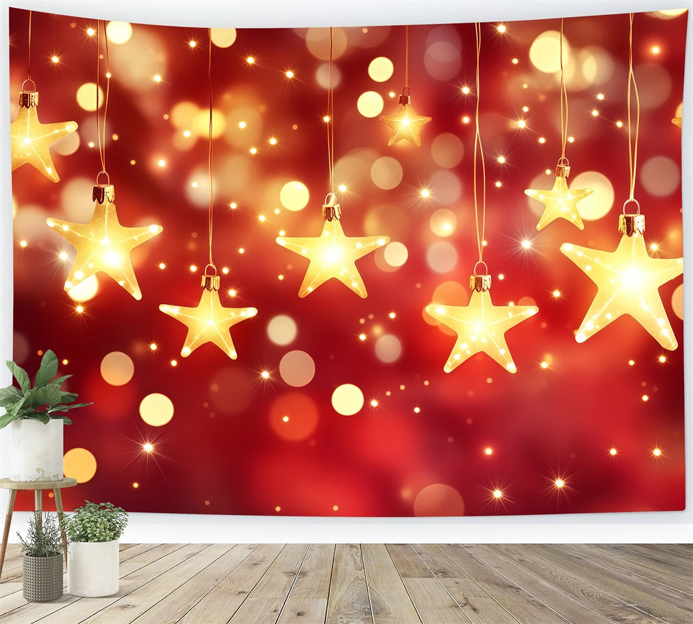 Neujahrs-Hintergründe Hängende Sternlichter Bokeh Goldglitter-Hintergrund TWW512-26