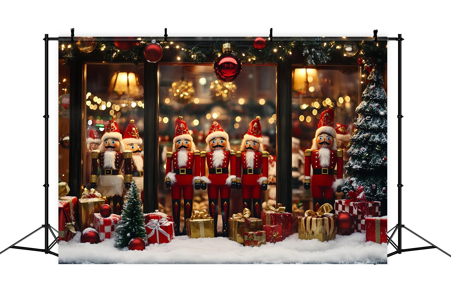 Nussknacker Backdrop Nussknacker Soldaten Festliche Dekoration Weihnachten Studiohintergrund TWW58-54