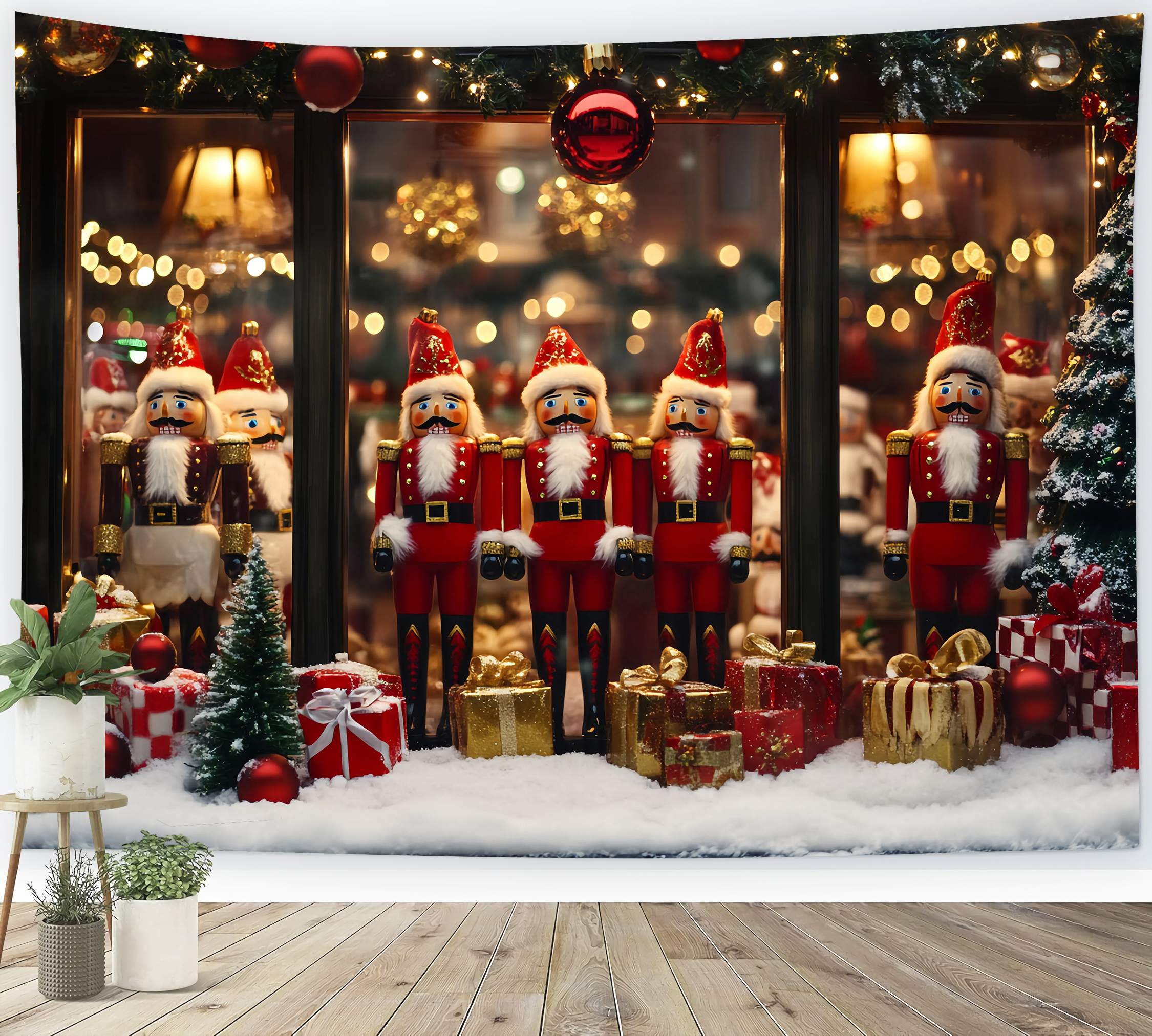 Nussknacker Backdrop Nussknacker Soldaten Festliche Dekoration Weihnachten Studiohintergrund TWW58-54