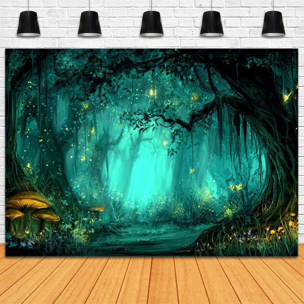 Verzauberter Wald-Fotohintergrund Mystisch leuchtender Feenwald Wald-Fotohintergrund TWW59-158