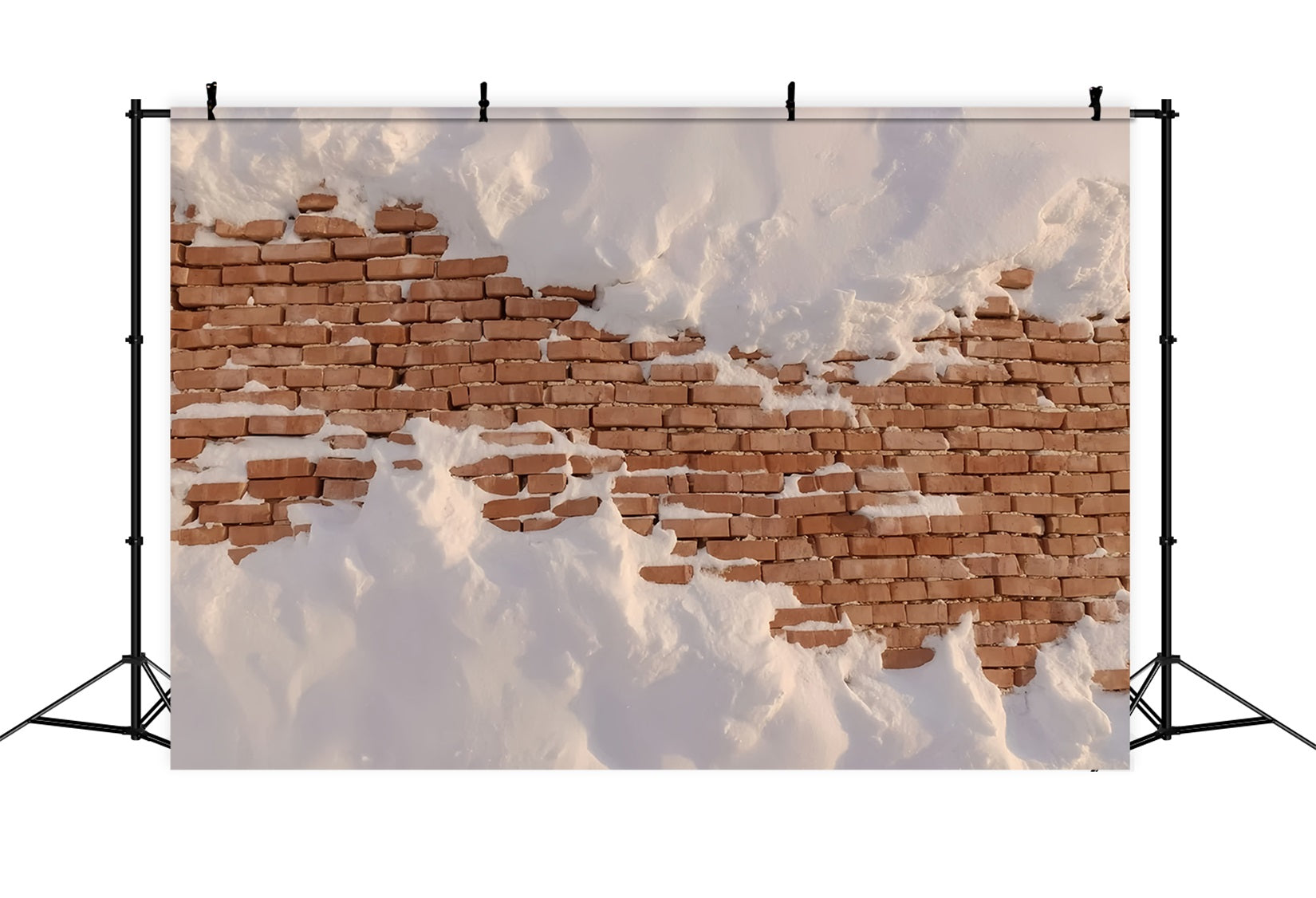 Ziegelwand-Fotohintergrund Schneebedeckte rustikale Ziegelwand-Fotohintergrund TWW59-160