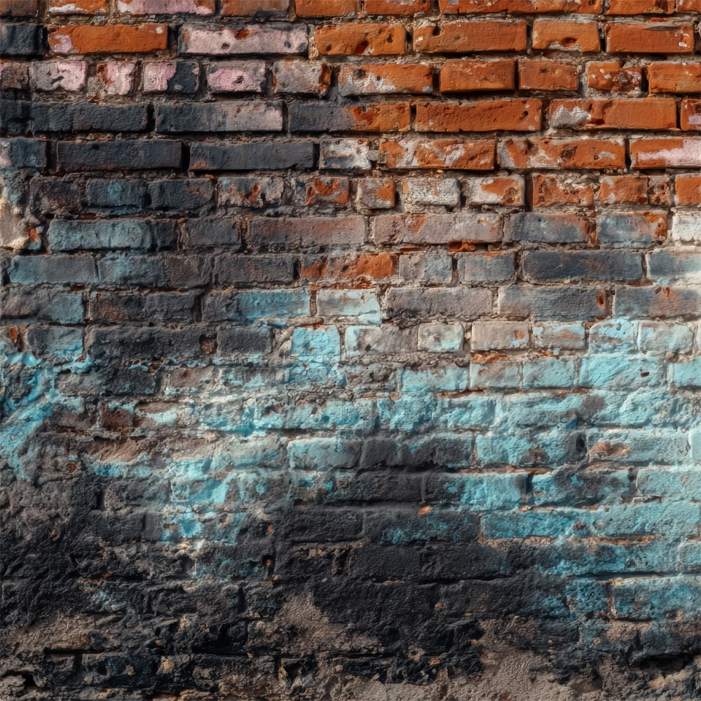 Ziegelstein-Fotohintergrund Vintage verwitterte Graffiti-Wand Ziegelstein-Fotohintergrund TWW59-165