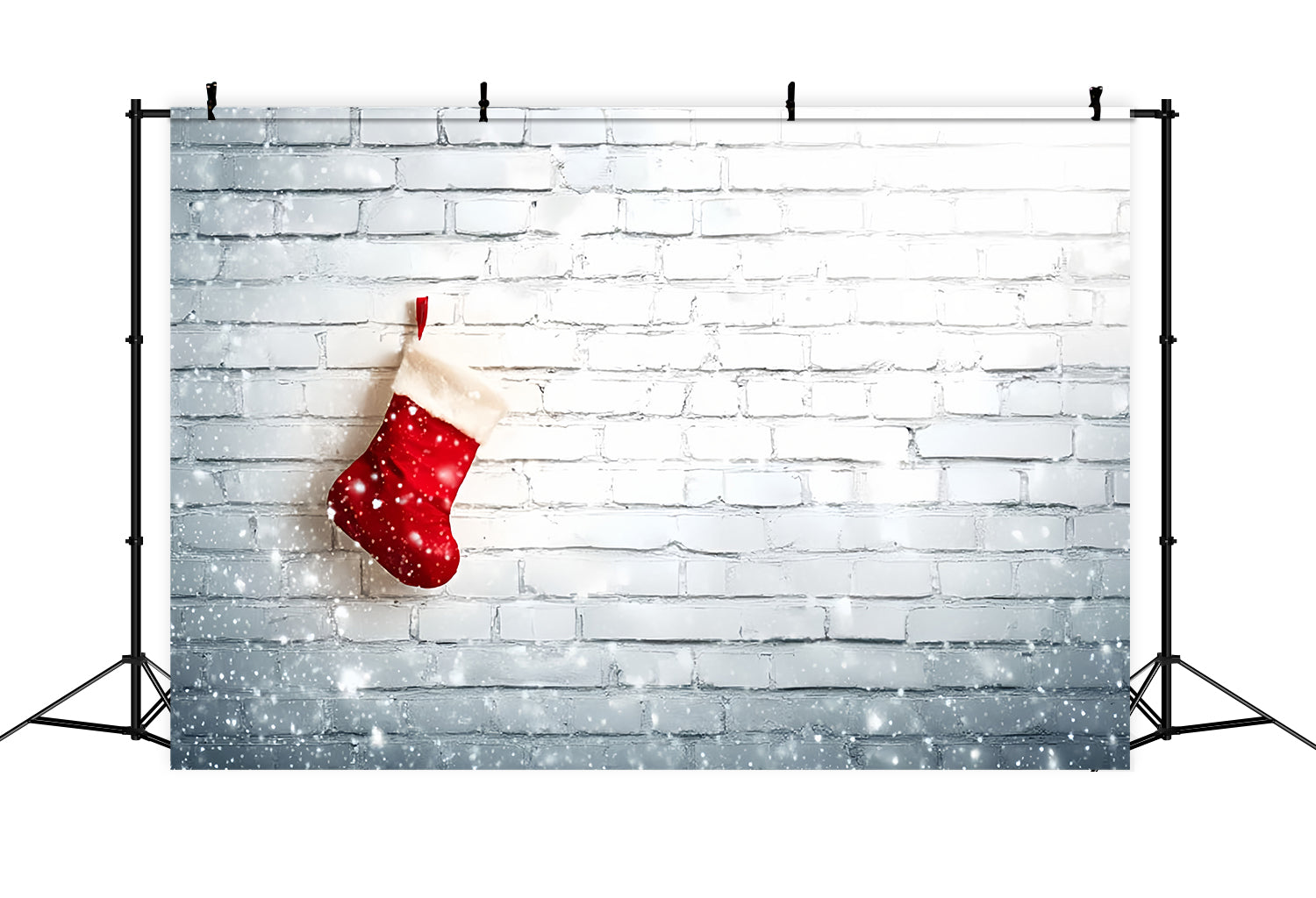 Weißer Ziegelstein-Fotohintergrund Weihnachtsstrümpfe Weißer Ziegelstein-Fotohintergrund TWW59-170