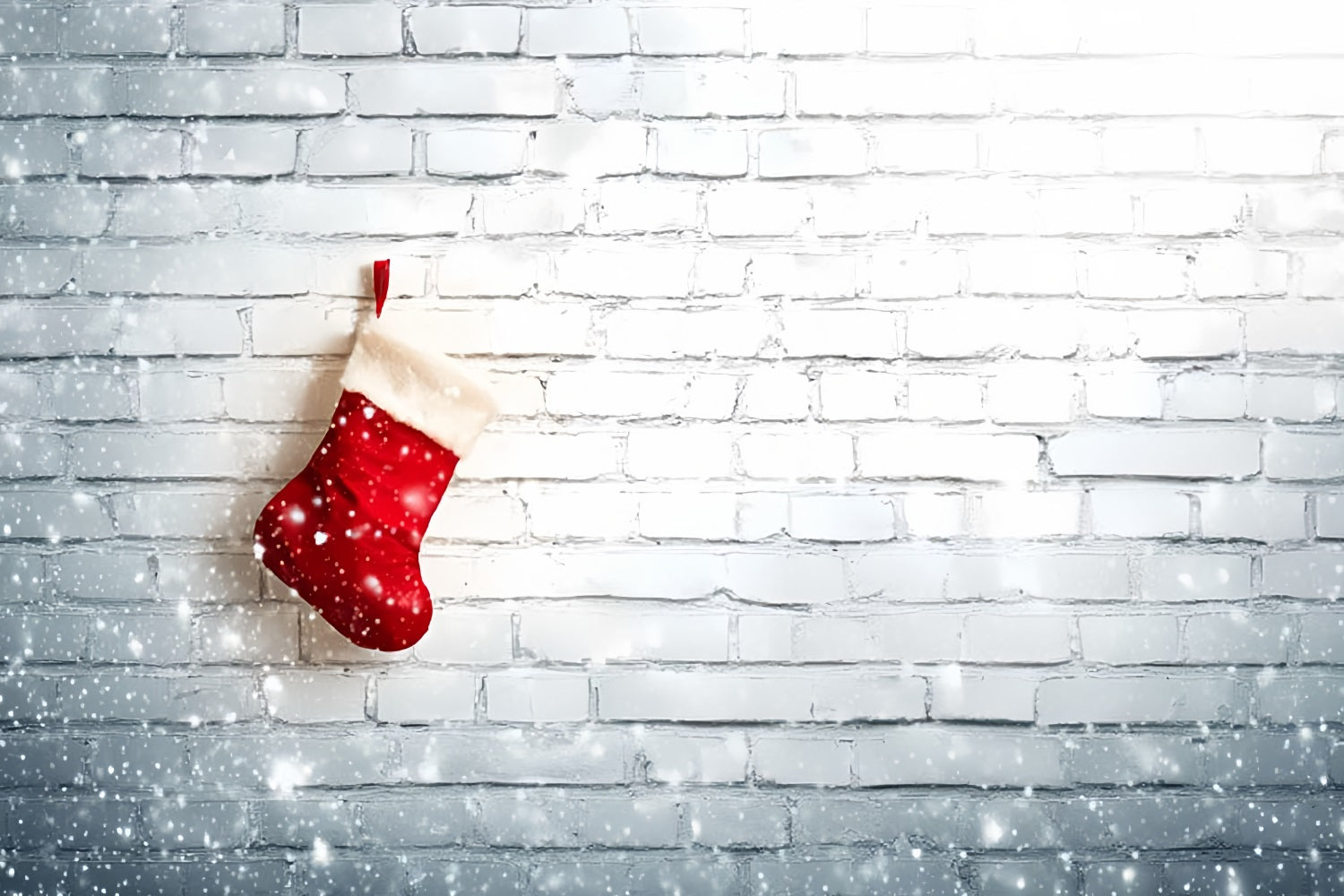 Weißer Ziegelstein-Fotohintergrund Weihnachtsstrümpfe Weißer Ziegelstein-Fotohintergrund TWW59-170