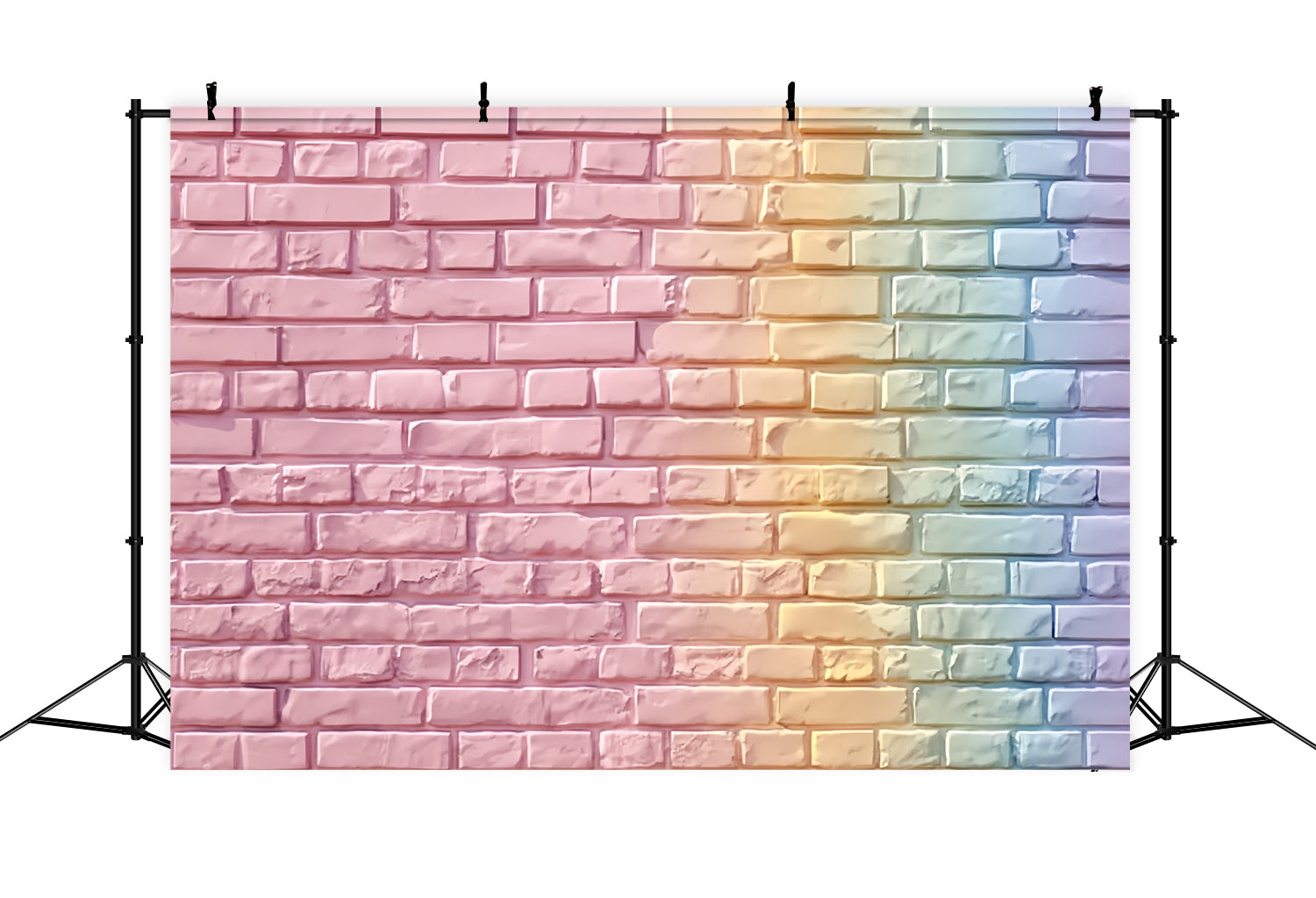 Backsteinwand-Fotohintergrund Pastellfarbener Regenbogen-Farbverlauf Wand-Backstein-Fotohintergrund TWW59-180