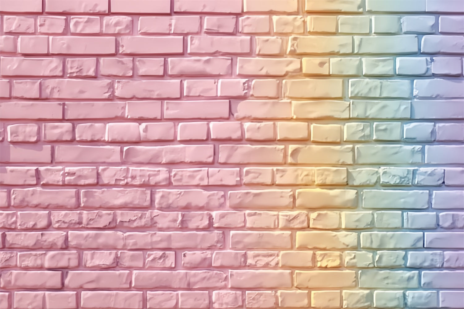 Backsteinwand-Fotohintergrund Pastellfarbener Regenbogen-Farbverlauf Wand-Backstein-Fotohintergrund TWW59-180