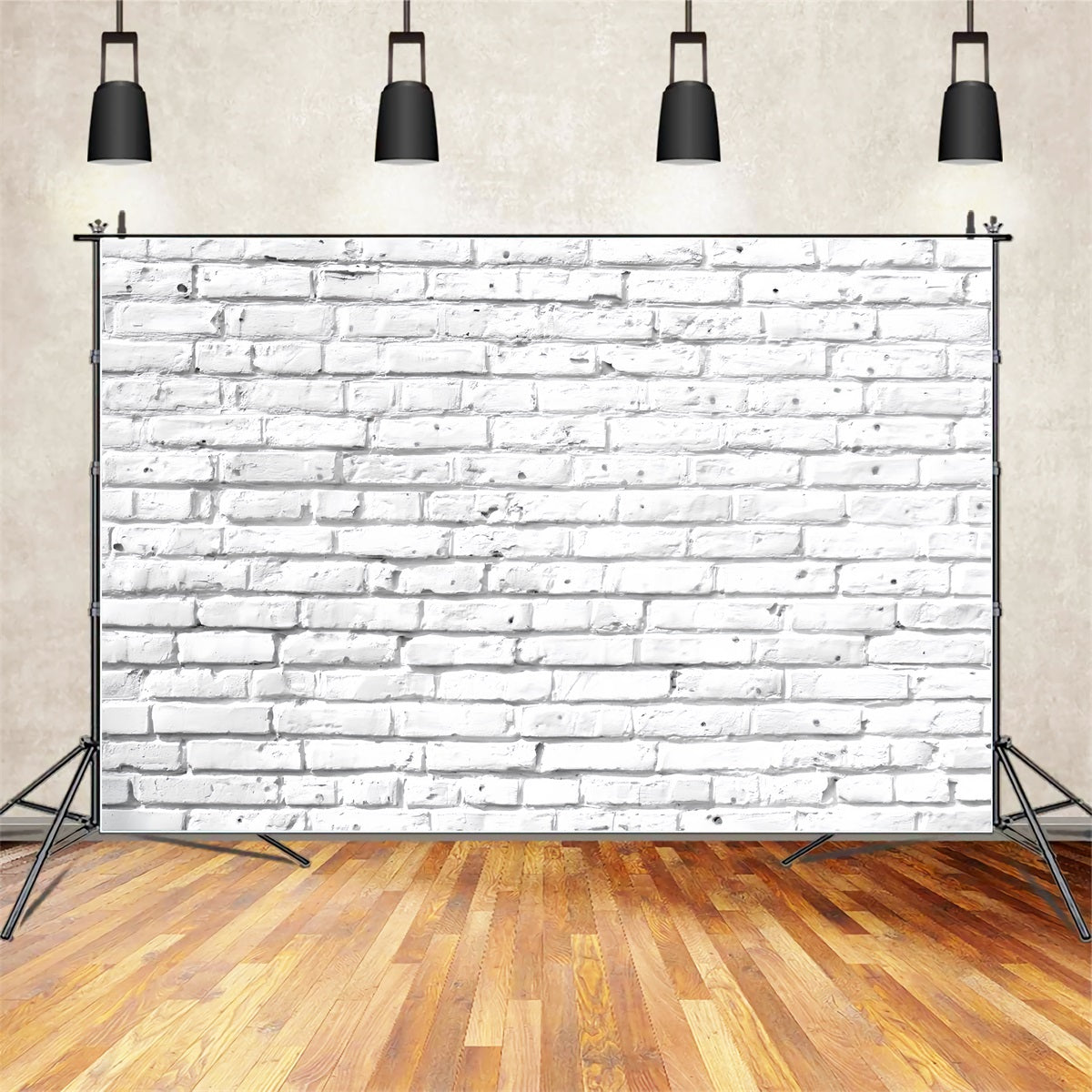 Weißer Ziegelhintergrund Weiß getünchter Ziegelhintergrund mit Distressed-Textur TWW59-188