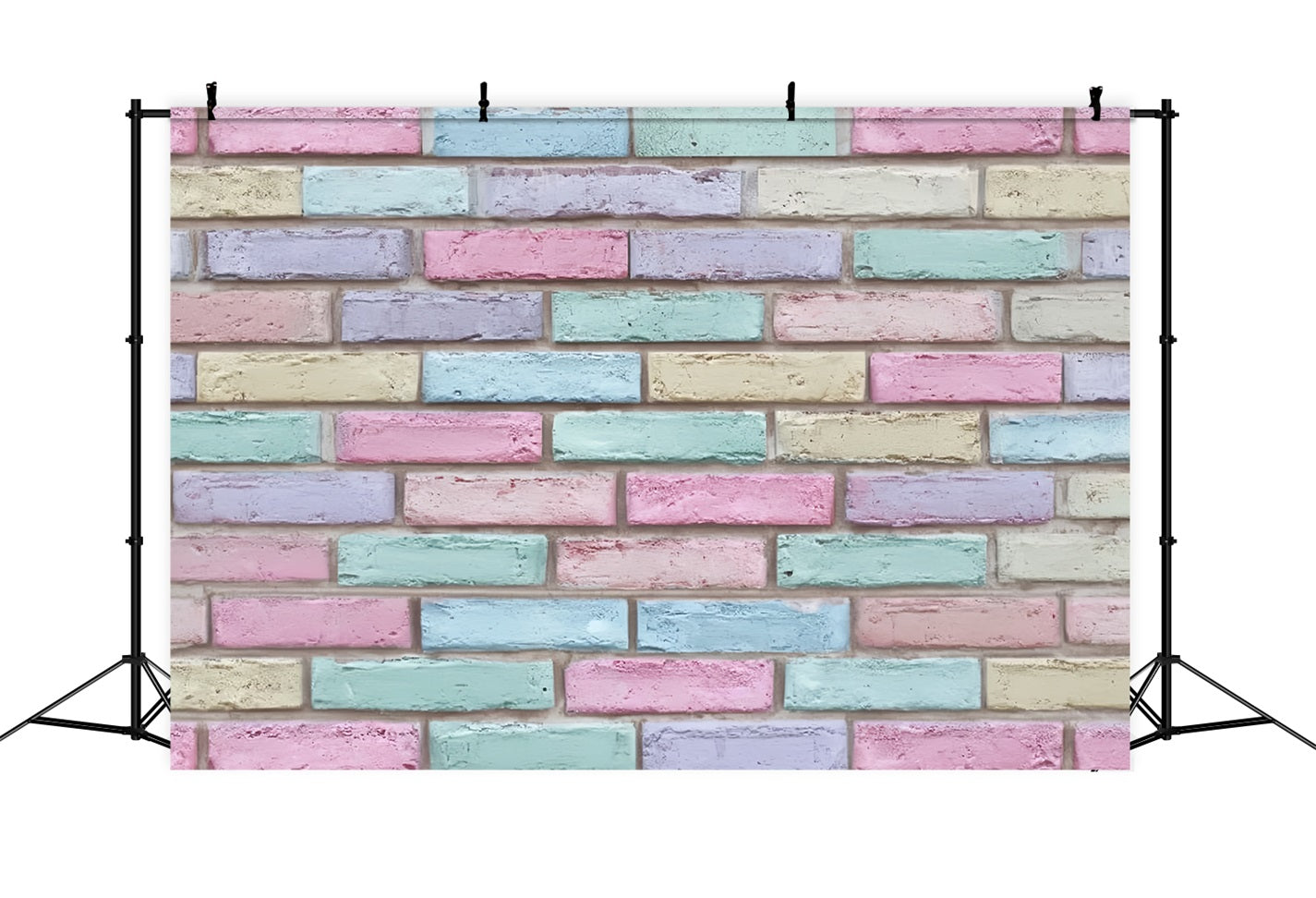 Ziegelstein-Fotohintergrund Pastellfarben Mehrfarbig gestrichene Wand Ziegelstein-Fotohintergrund TWW59-189
