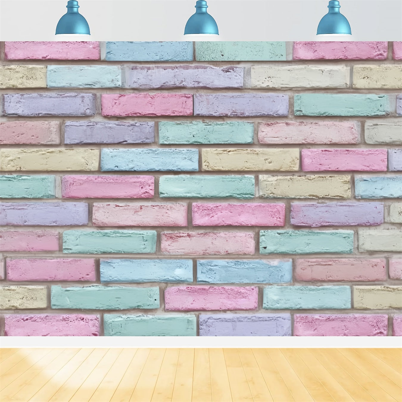 Ziegelstein-Fotohintergrund Pastellfarben Mehrfarbig gestrichene Wand Ziegelstein-Fotohintergrund TWW59-189