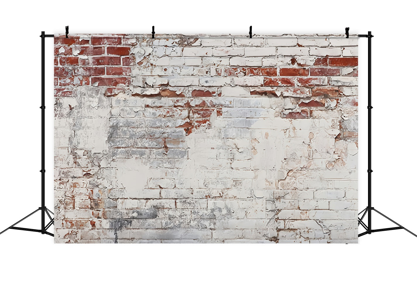 Ziegelwand-Fotohintergrund Abblätternde weiße verblasste Ziegelwand Ziegelhintergrund TWW59-192