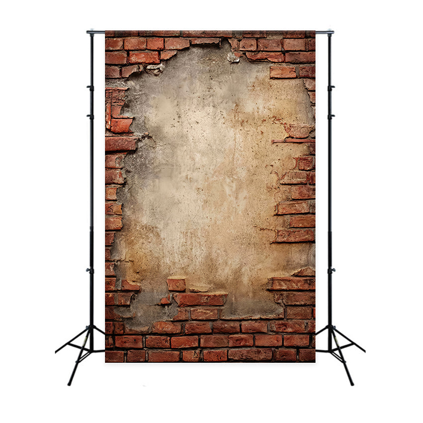 Ziegelhintergrund Fotografie Freiliegende rustikale Putzwand Ziegelhintergrund TWW59-193