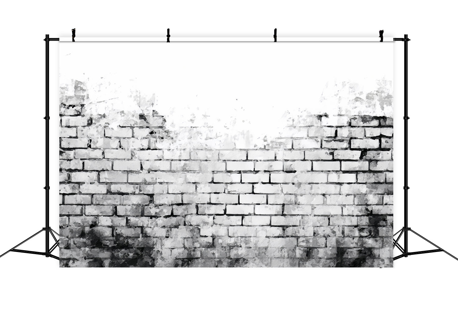 Ziegel-Fotografie-Fotohintergrund Schwarz-Weiß-Aquarellwand Ziegelhintergründe TWW59-196