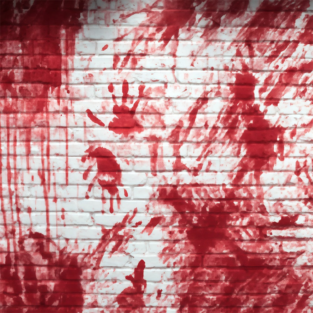 Backstein-Kulisse für Fotografie Blutiger Handabdruck Horror-Wand Backstein-Kulissen TWW59-204