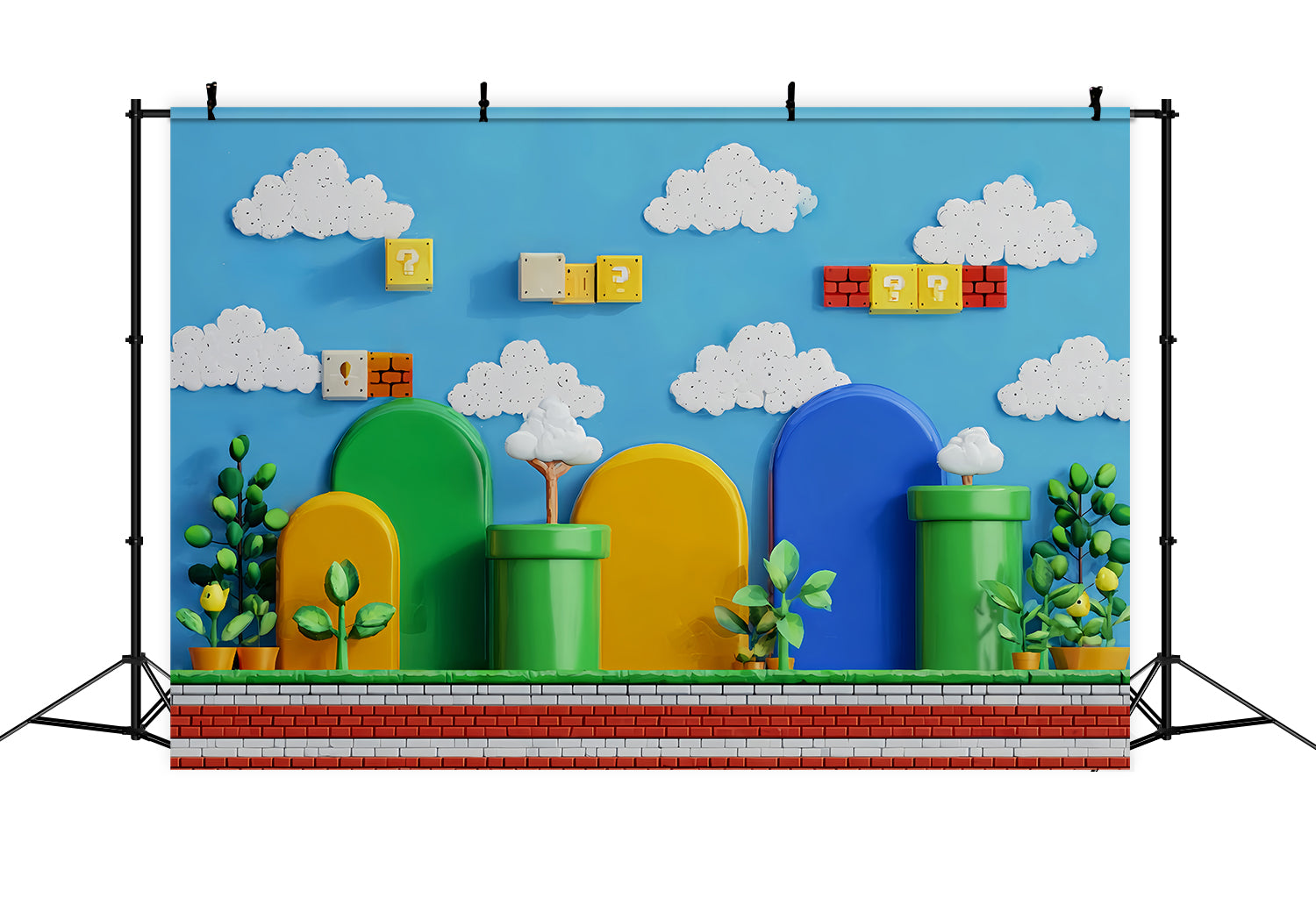 Vorschul-Fotohintergrund Retro-Cartoon-Spielwelt Zurück-zur-Schule-Fotohintergrund TWW59-208