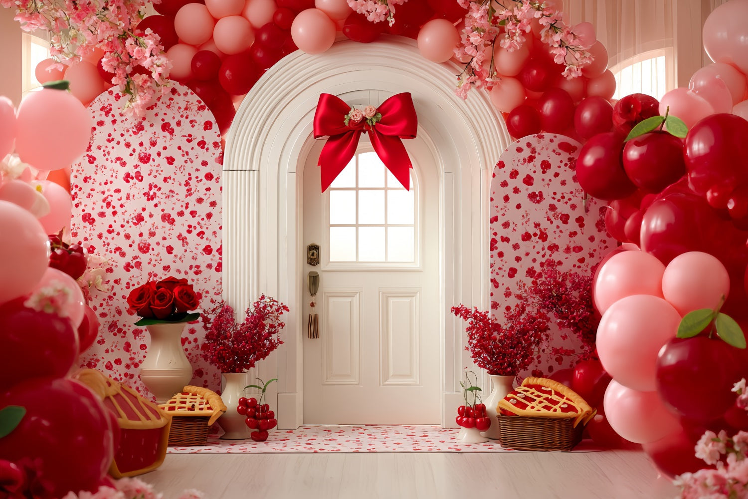Smash Cake Fotohintergrund Kirschblüten Tür Freude Geburtstag Foto Fotohintergrund TWW59-234