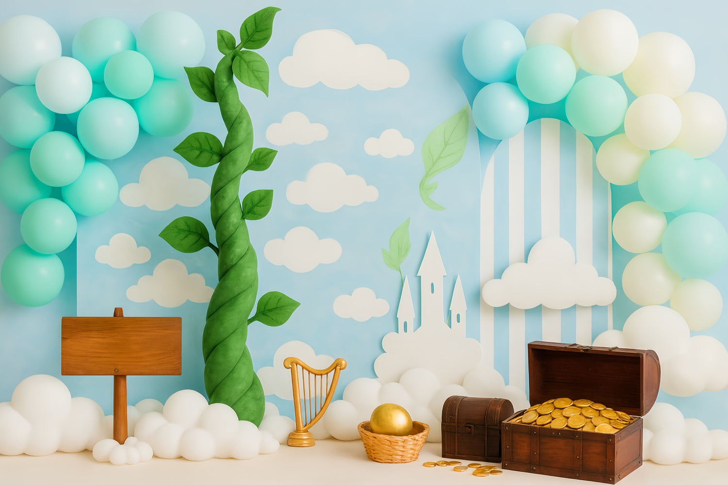 Kuchen-Smash-Studiohintergründe Magische Bohnenstange Schatzland Kuchen-Fotografie-Studiohintergründe TWW59-237