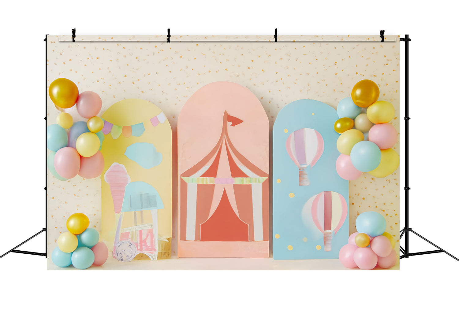 Cake Smash Fotohintergrund Pastellfarbener Zirkus Karneval Spaß Geburtstag Studiohintergründe TWW59-259