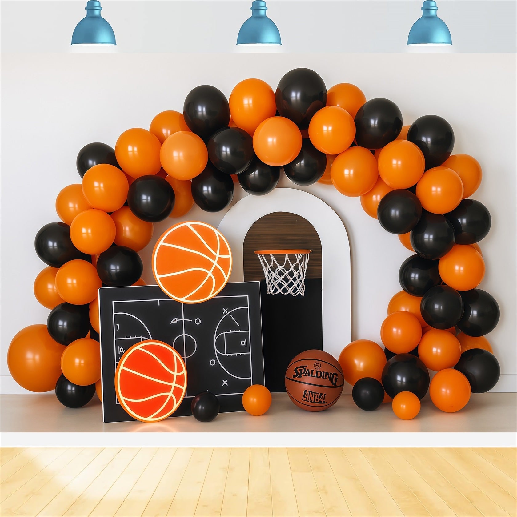 Cake Smash Studiohintergründe Basketballkorb Neon Party Geburtstag Foto Fotohintergrund TWW59-260