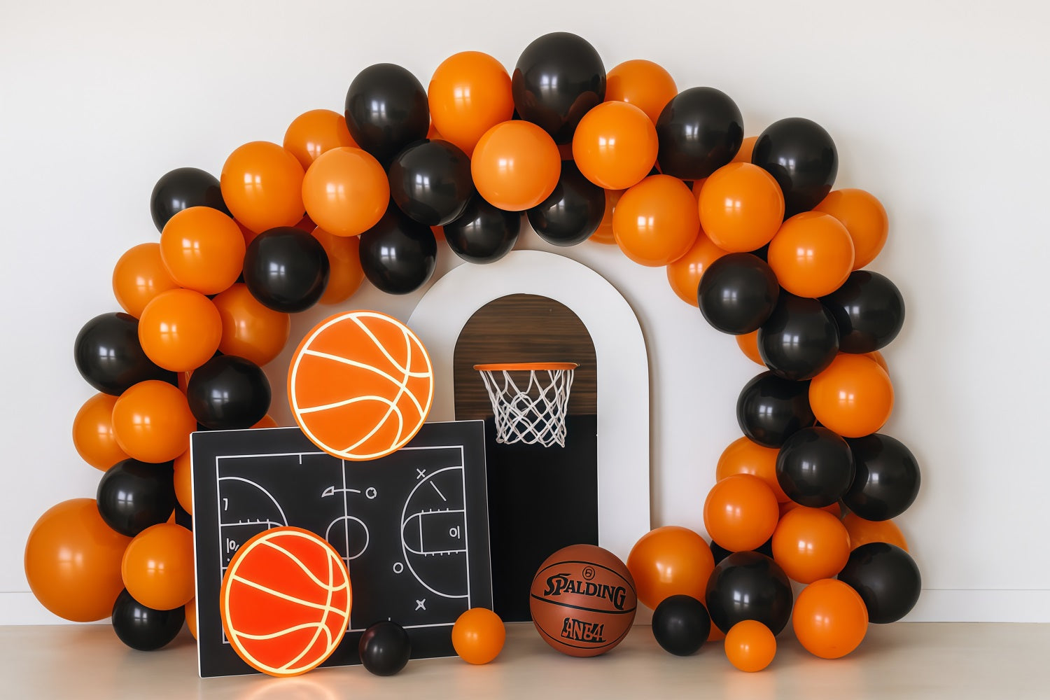 Cake Smash Studiohintergründe Basketballkorb Neon Party Geburtstag Foto Fotohintergrund TWW59-260