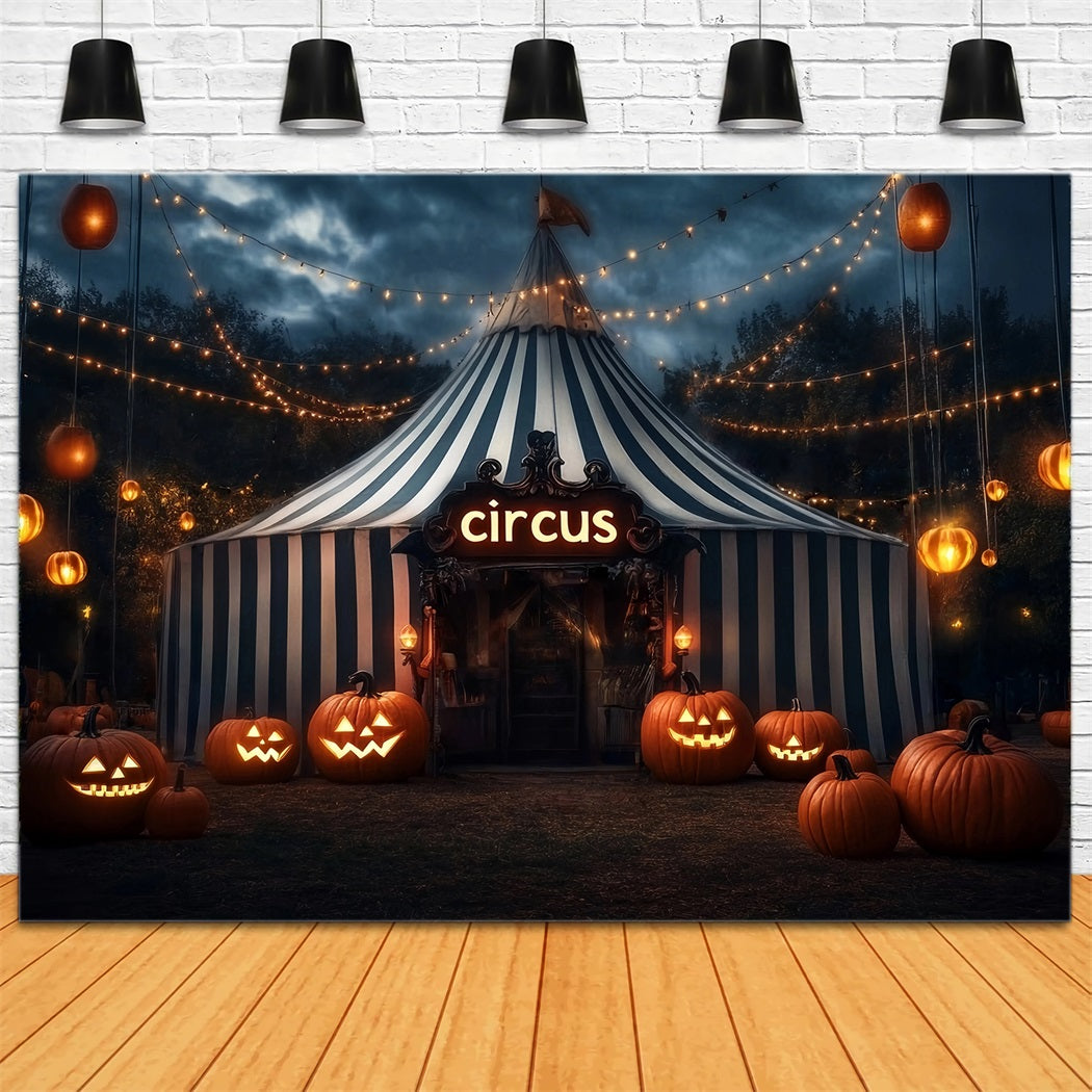 Halloween-Zirkus-Fotohintergrund Kürbislaterne Zirkuszelt-Karneval-Fotohintergrund TWW59-29