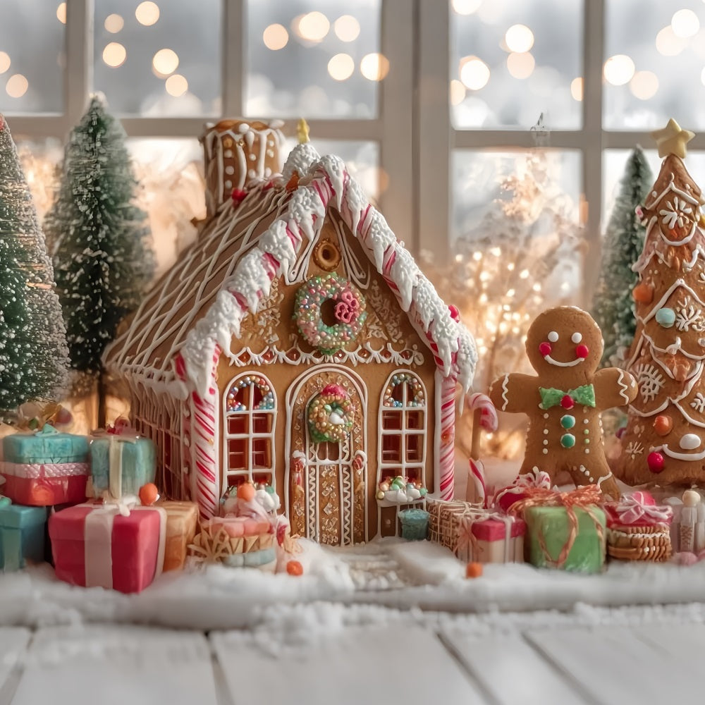 Lebkuchenhaus Fotohintergrund Weihnachtsstimmung Lebkuchenhaus Weihnachtshintergründe TWW59-92