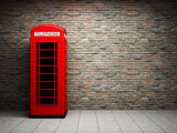 Backsteinmauer Rote Telefonzelle Hintergrund für Fotostudio ZH-1
