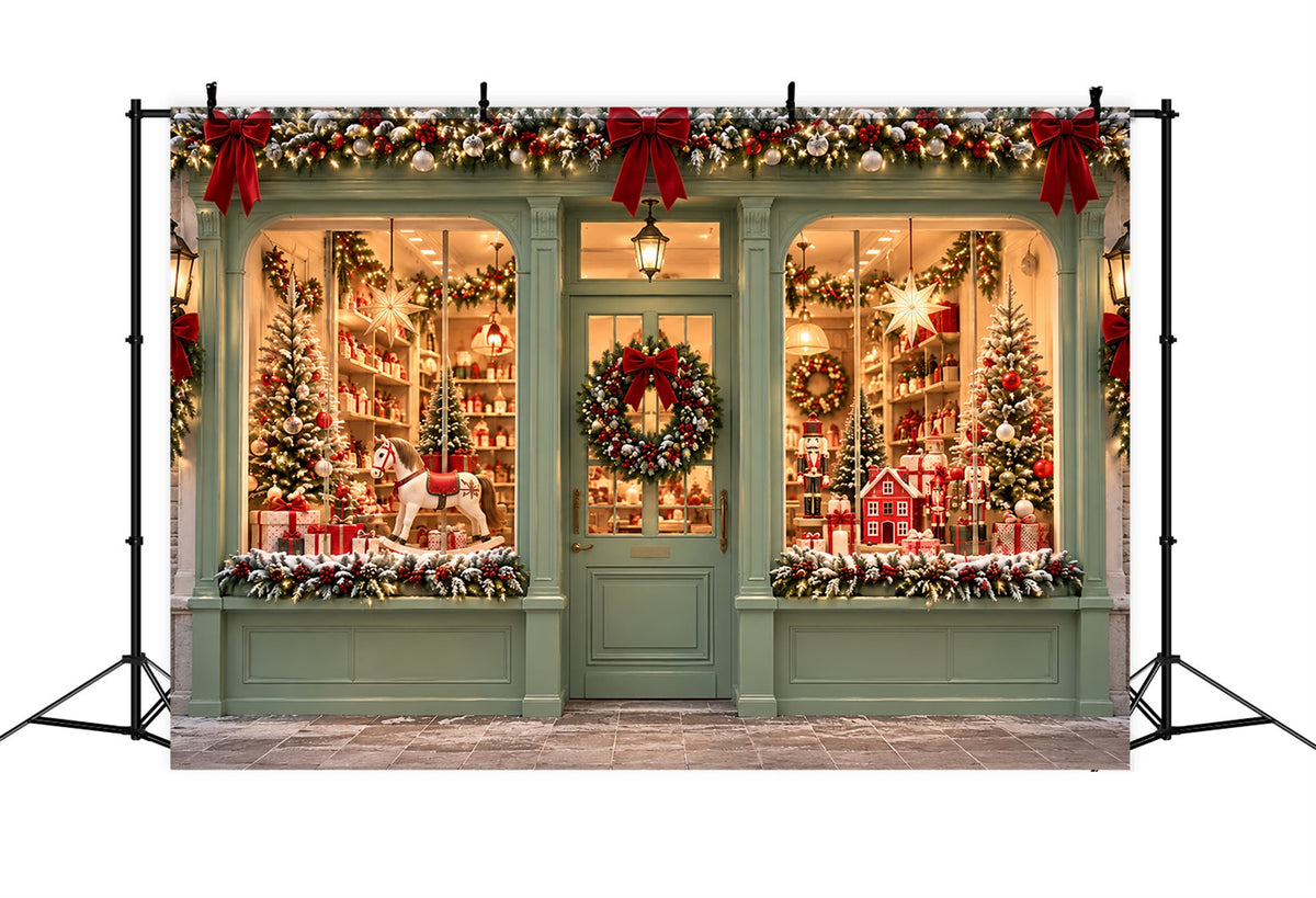 Weihnachtlicher Zuckerstangen-Hintergrund Mintgrüne Spielzeugladen-Auslage ZTT610-20