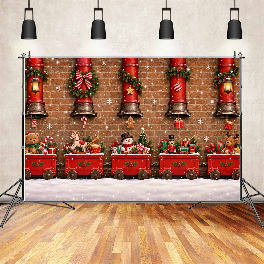 Weihnachtlicher Hintergrund Vintage Roter Spielzeugeisenbahnzug ZTT610-22