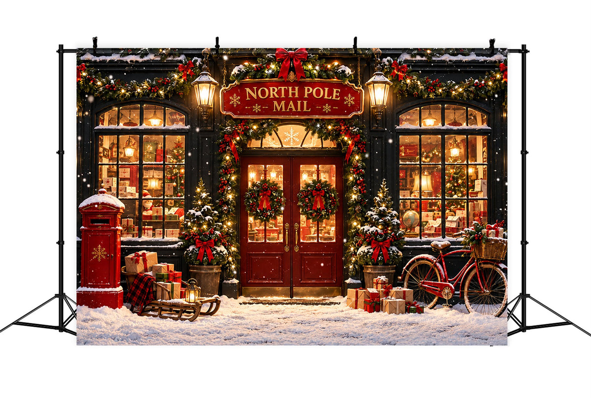 Nordpol-Fotohintergrund Winterliche Schneepoststation ZTT610-43